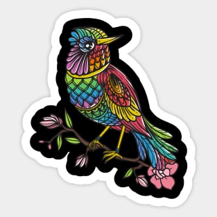 Bird Mandala Birdwatcher Birdlover Colorful Artistic Sticker